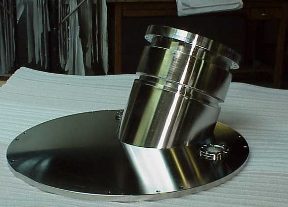Stainless steel welded construction, electropolished  vacuum chamber lid for semiconductor process equipment application. 