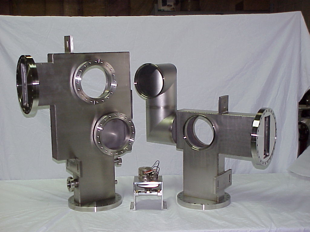 Stainless steel welded construction ultra-high vacuum vessels with multiple rectangular sections. 